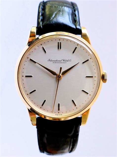 vintage iwc 18k gold watch